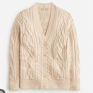 J Crew Cable knit cardigan, xs, beige, NWT